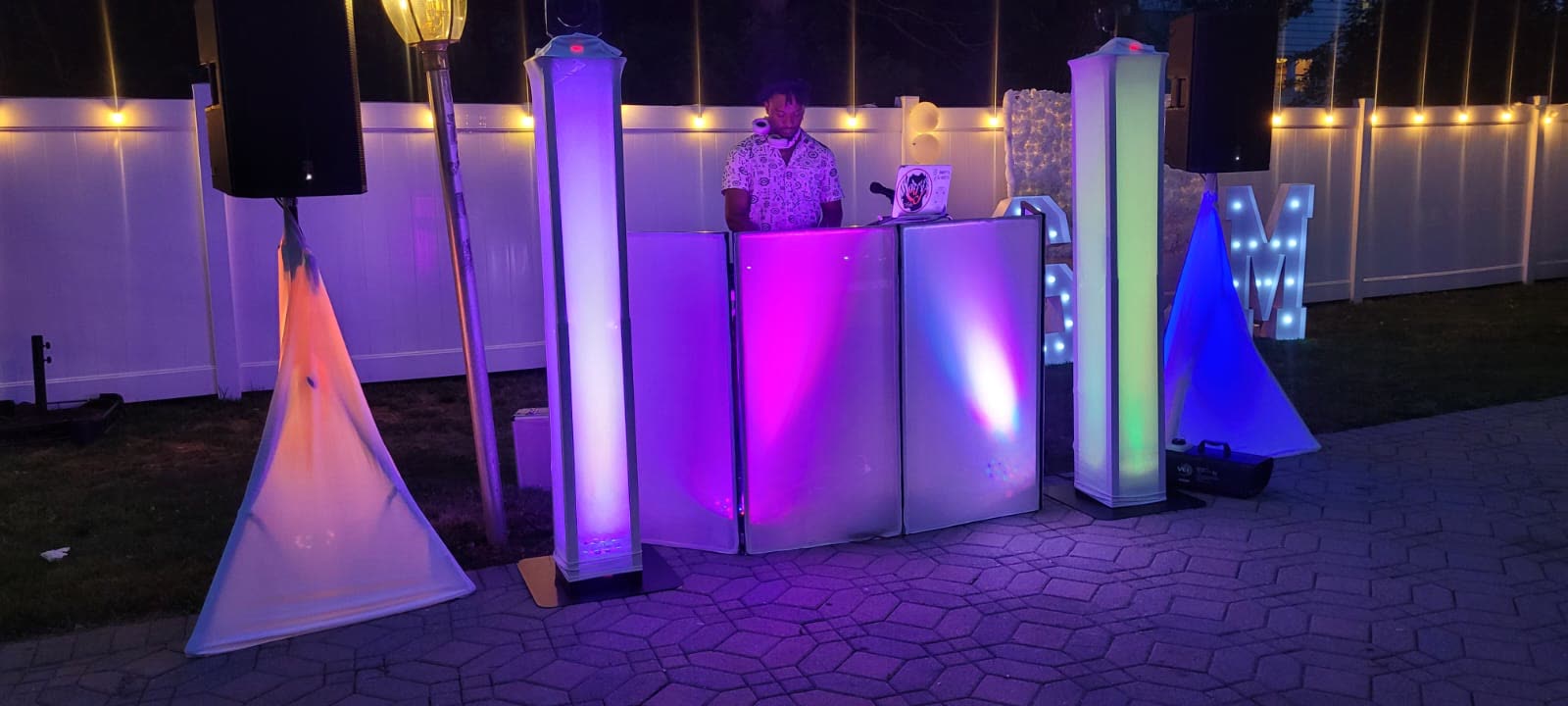 Outdoor night DJ setup